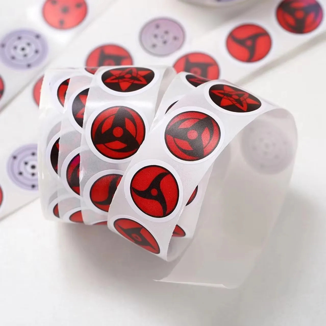 500pcs Sharingan Eyes Sticker Roll - Japanese Anime Decals & Seals