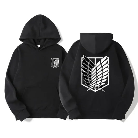 Attack on Titan Anime Hoodie – Survey Corps Wings of Freedom Pullover Sweatshirt
