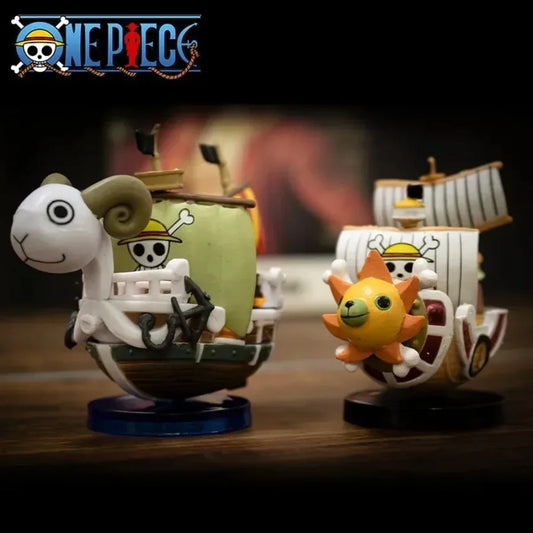One Piece Mini Ship Figure Model – Thousand Sunny & Going Merry Desktop Statues