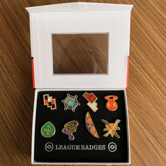 Pokemon Gym Badge Metal Pin Collection Set – Kanto Johto Hoenn Sinnoh Pins
