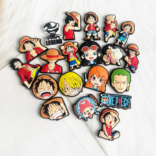 One Piece Anime PVC Clog Shoe Charms – Luffy, Zoro, Chopper & Crew Accessories