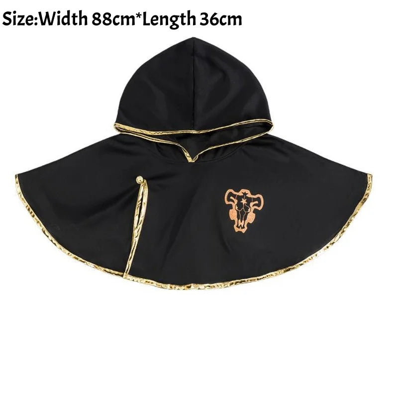 Black Clover Asta Cosplay Cloak – Black Bulls Logo Hooded Cape & Costume Robe