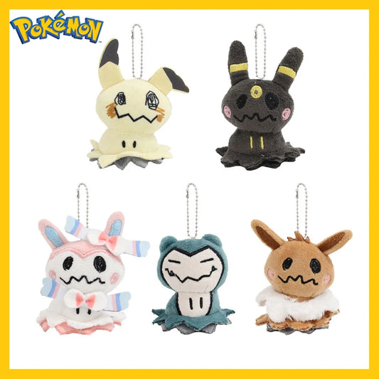 Mimikyu Eevee Plush Keychain PPokémon Mimikyu Cosplay Plush Keychain – Cute Anime Eeveelution & Snorlax Bag Pendantocket Monster Cos Eeveelution Snorlax Doll Anime Pendant For Fan Collectible Sylveon Present Decor