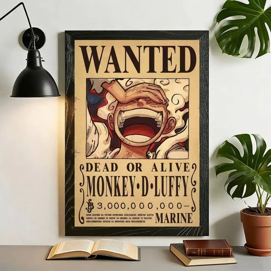 One Piece Anime Wanted Poster Canvas Wall Art – High-Definition Unframed Print
