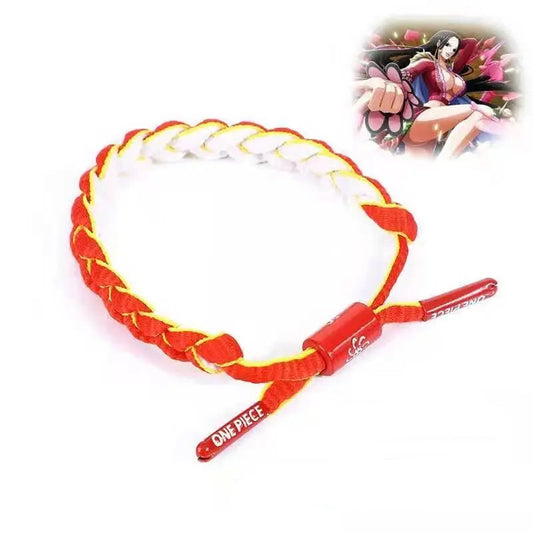 One Piece Woven Anime Bracelet – Luffy, Ace, Boa Hancock & Whitebeard Shoelace Hand Chain