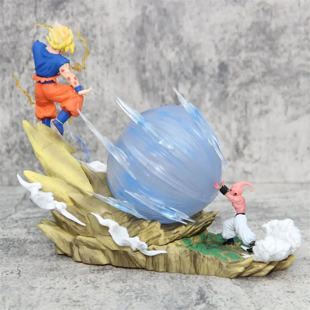 Dragon Ball Z Goku vs Kid Buu Battle Statue – 15cm Spirit Bomb Action Figure Scene Model