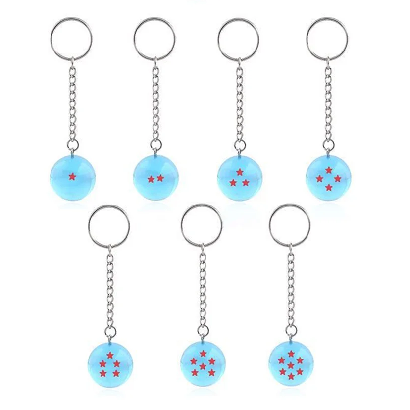 Dragon Ball Z 1-7 Star Resin Keychain & Pendant Set – Premium 3D Anime Dragon Ball Keyring Collectibles