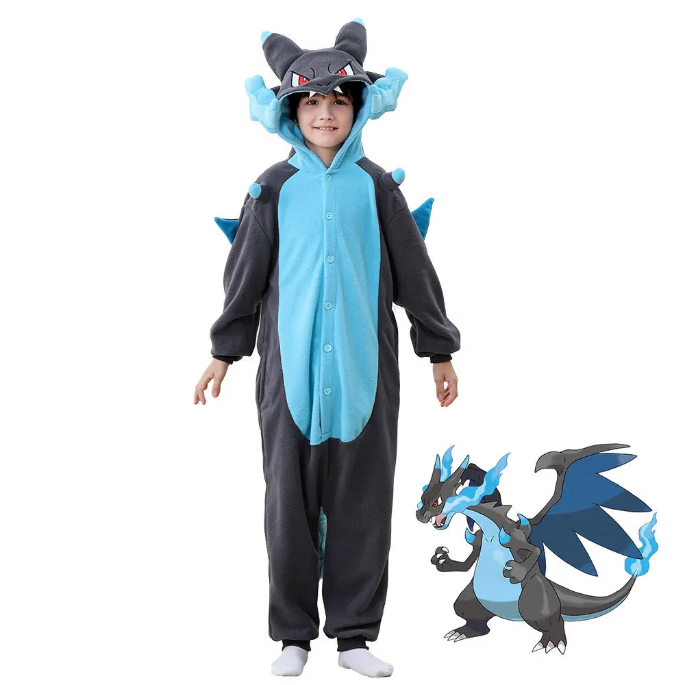 Pokemon Charizard Anime Kigurumi Onesie – Kids Cosplay Jumpsuit Pajamas