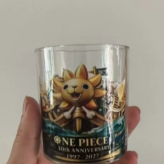 One Piece 30th Anniversary Glass Tumbler – Engraved Whiskey & Coffee Glass