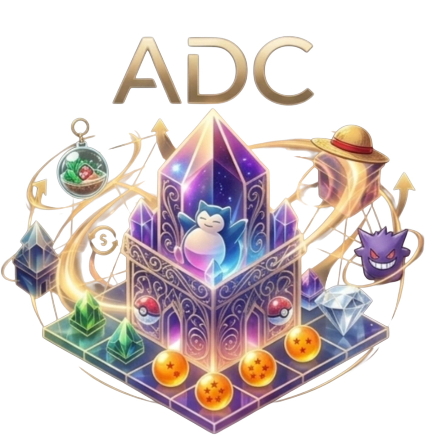 Aura Domain Core main collection featuring anime figures and gaming artifacts.