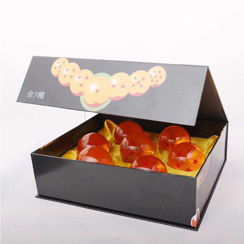 Dragon Ball crystal set on premium display stand - Kanto and Saiyan Domain home decor