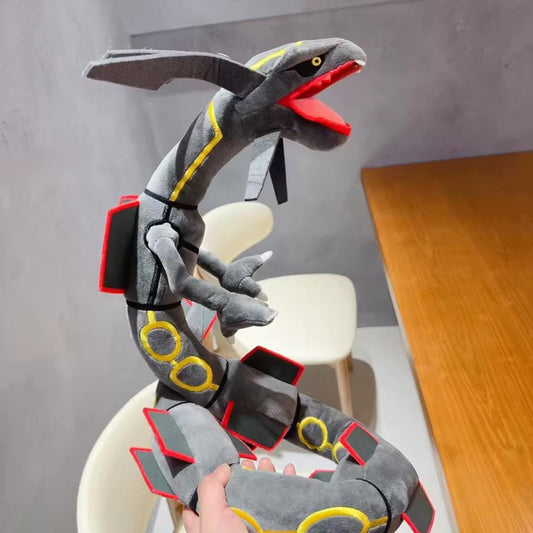 Detail of the golden crests and scales on the Apex Shadow Shiny Rayquaza large-scale plush.