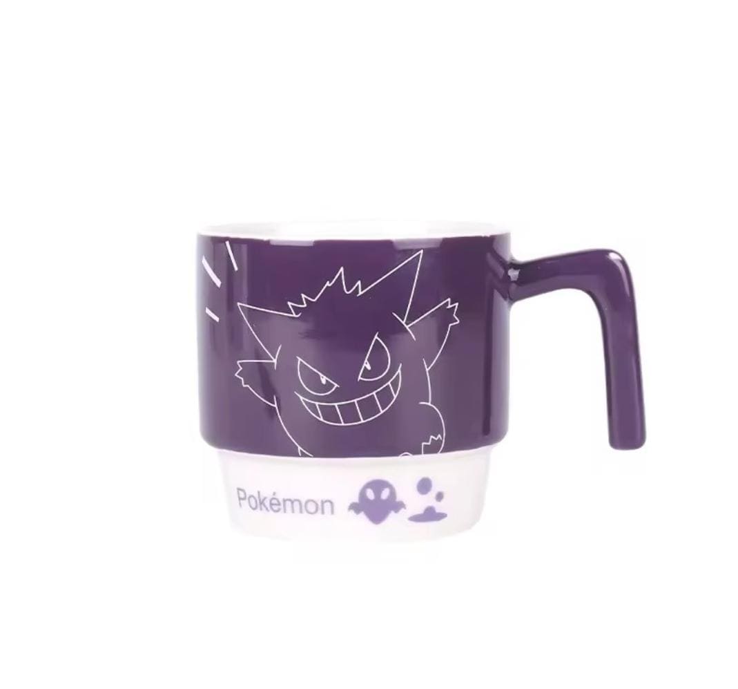 Gengar Shadow-type stackable ceramic mug with high-glaze finish.