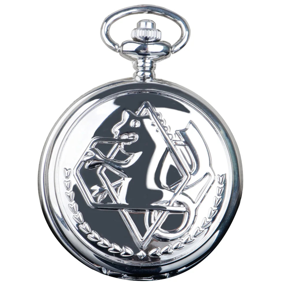 Fullmetal Alchemist State Alchemist Pocket Watch Set – Vintage Quartz Necklace Clock Box Set