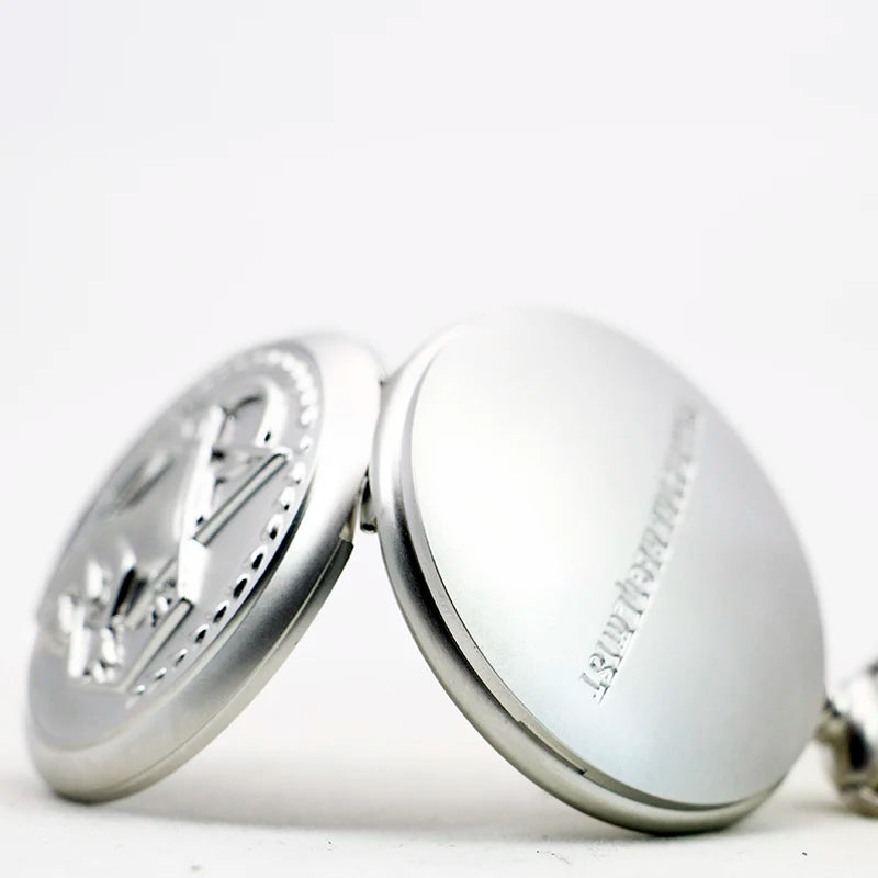 Fullmetal Alchemist Flamel Crest Pocket Watch – Antique Silver Quartz Necklace