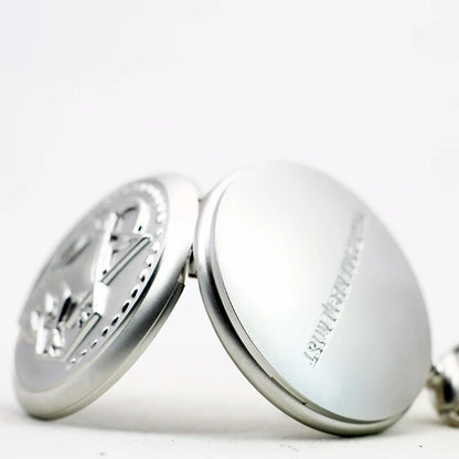 Fullmetal Alchemist Flamel Crest Pocket Watch – Antique Silver Quartz Necklace