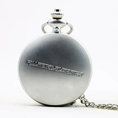 Fullmetal Alchemist Flamel Crest Pocket Watch – Antique Silver Quartz Necklace
