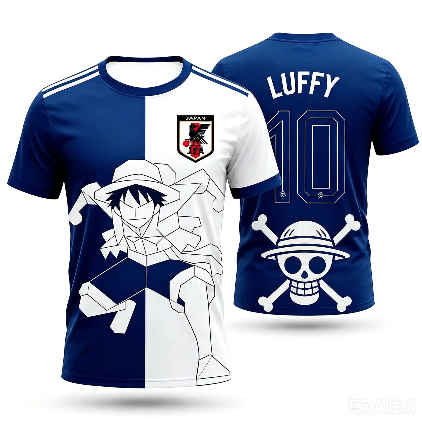 One Piece Japan Football Jersey T-Shirt – Quick-Dry Anime Soccer Kit