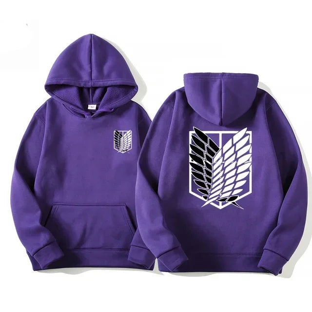 Attack on Titan Anime Hoodie – Survey Corps Wings of Freedom Pullover Sweatshirt
