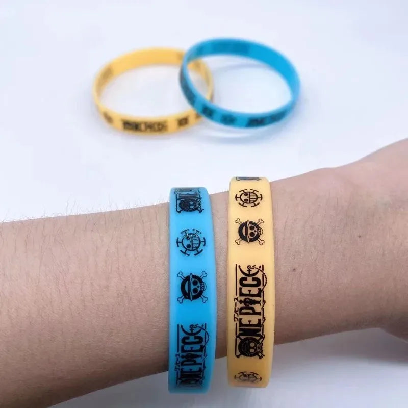 One Piece Anime Glow-In-The-Dark Silicone Sports Wristband – Luffy & Zoro