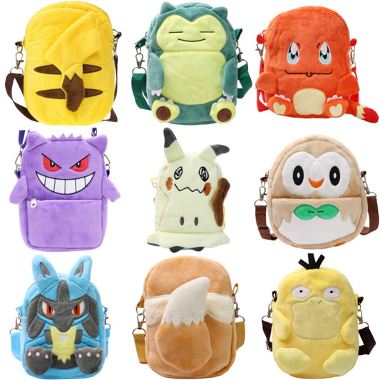 Pokémon Plush Character Shoulder Bags – Kawaii Anime Plushie Crossbody Purses