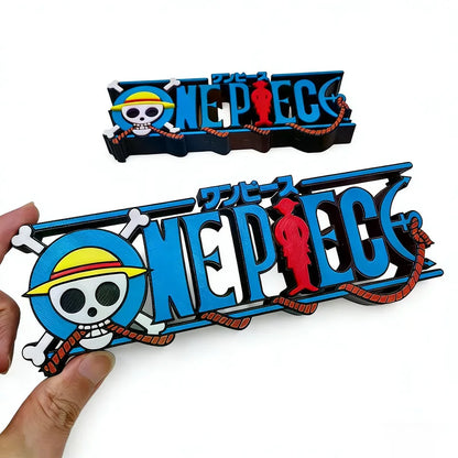 One Piece Straw Hat Skull Logo 3D Standing Sign – Anime Desk Display Ornament