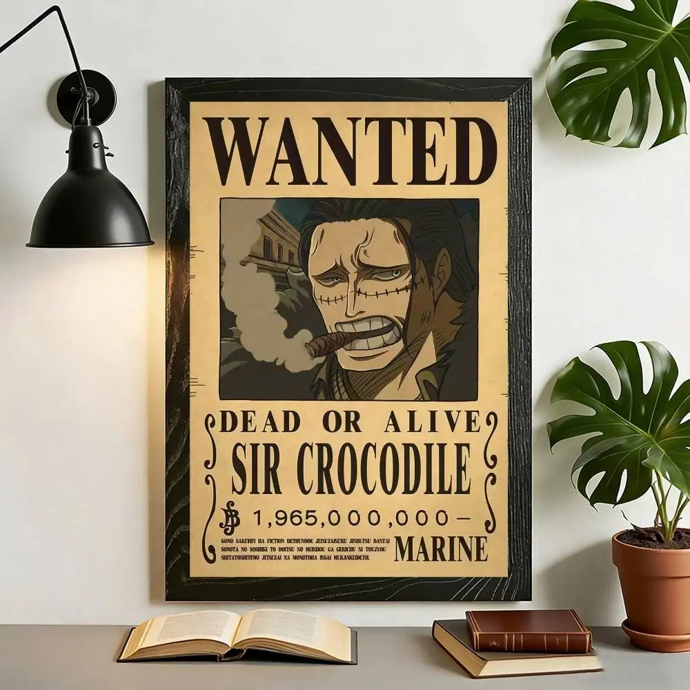 One Piece Anime Wanted Poster Canvas Wall Art – High-Definition Unframed Print