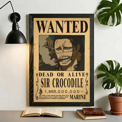 One Piece Anime Wanted Poster Canvas Wall Art – High-Definition Unframed Print