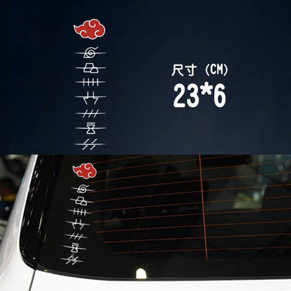 Naruto Akatsuki Kanji Font Anime Car Decal – Vinyl Bumper & Window Sticker