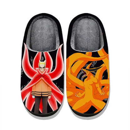 Naruto Anime Winter Plush Slippers – Itachi, Kakashi & Sasuke Indoor Cosplay Shoes