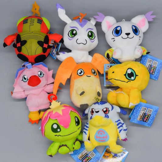 Digimon Adventure Plush Keychain – Classic Anime Mascot Character Pendant