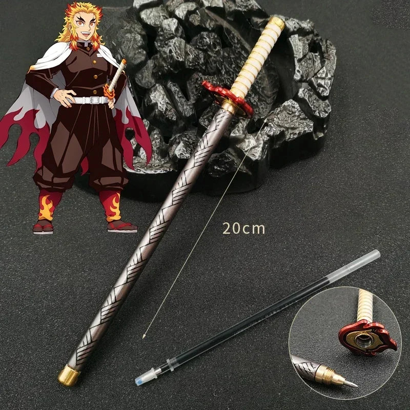 Demon Slayer Nichirin Katana Mini Gel Pen – 20cm Alloy Metal Sword Replica