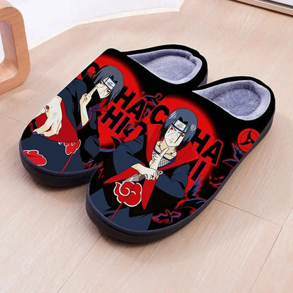Naruto Anime Winter Plush Slippers – Itachi, Kakashi & Sasuke Indoor Cosplay Shoes