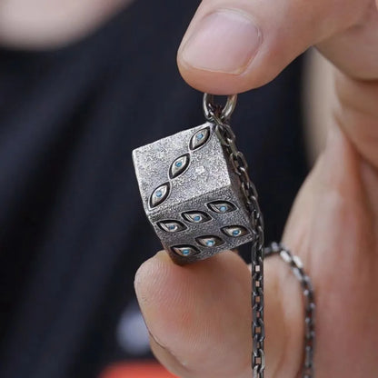 Jujutsu Kaisen Gojo Prison Realm Pendant Necklace – Metallic Dice Cosplay Jewelry