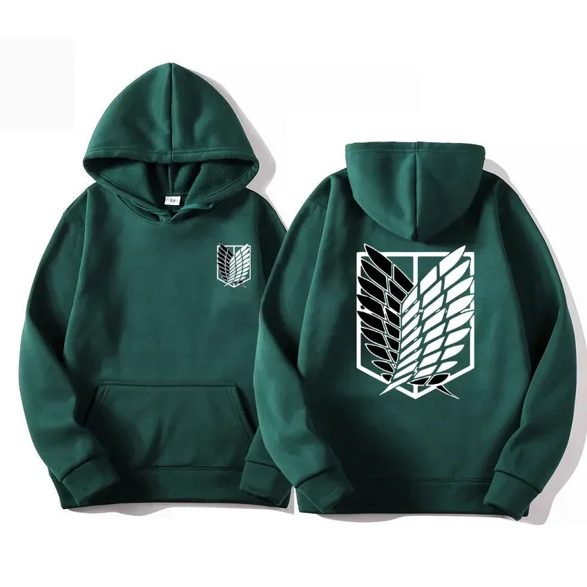Attack on Titan Anime Hoodie – Survey Corps Wings of Freedom Pullover Sweatshirt