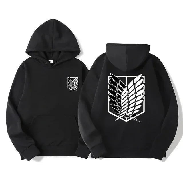 Attack on Titan Anime Hoodie – Survey Corps Wings of Freedom Pullover Sweatshirt