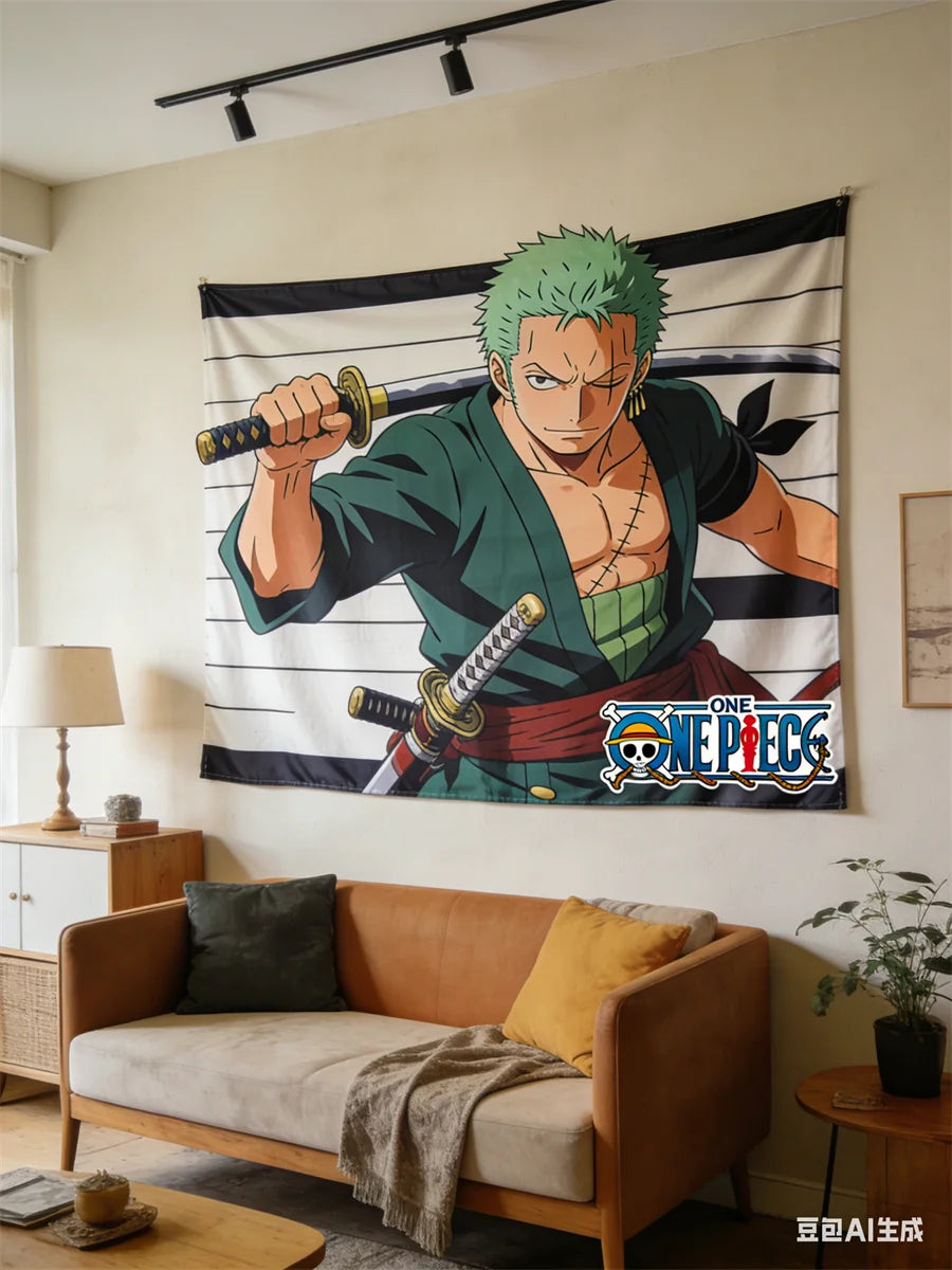One Piece Anime Wall Tapestry – HD Printed Living Room & Dorm Wall Decor