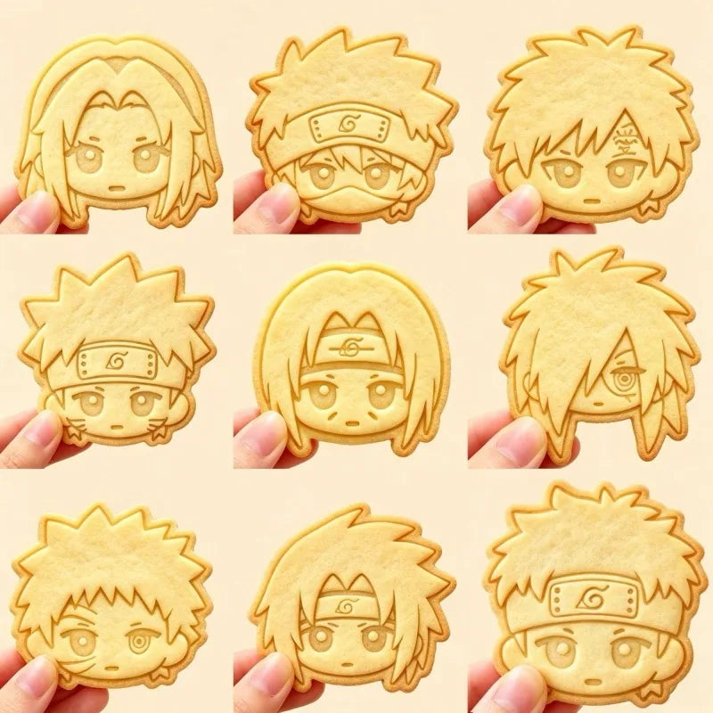 Naruto Anime Character Cookie Cutters & Biscuit Molds – DIY Baking Stamp Set