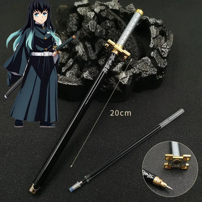 Demon Slayer Nichirin Katana Mini Gel Pen – 20cm Alloy Metal Sword Replica