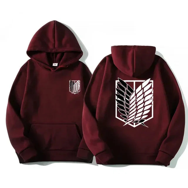 Attack on Titan Anime Hoodie – Survey Corps Wings of Freedom Pullover Sweatshirt