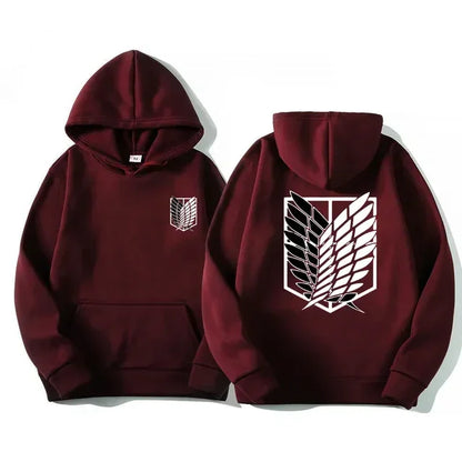 Attack on Titan Anime Hoodie – Survey Corps Wings of Freedom Pullover Sweatshirt