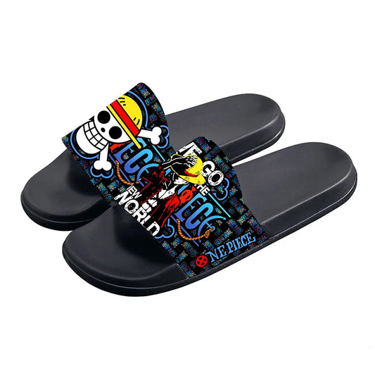 One Piece Anime Non-Slip Slide Sandals – EVA Indoor & Outdoor Slides