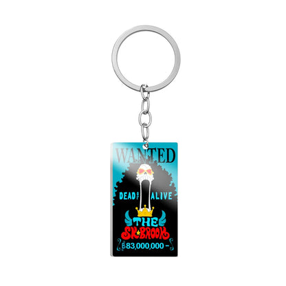 One Piece Wanted Poster Metal Keychain – Alloy Anime Keyring