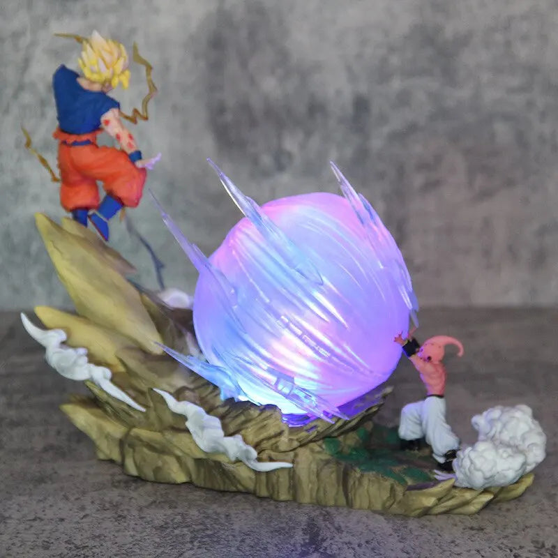 Dragon Ball Z Goku vs Kid Buu Battle Statue – 15cm Spirit Bomb Action Figure Scene Model