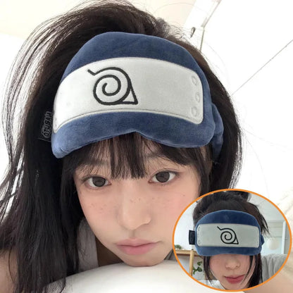 Naruto Headband Plush Sleep Mask – Soft Anime Travel Eye Patch