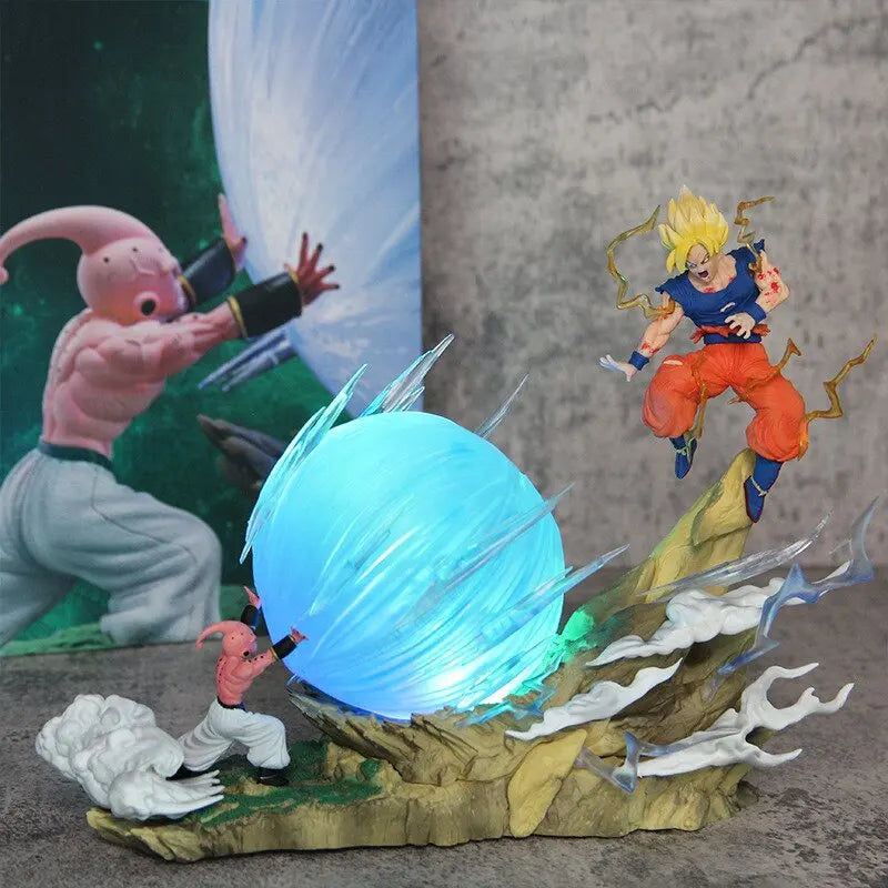 Dragon Ball Z Goku vs Kid Buu Battle Statue – 15cm Spirit Bomb Action Figure Scene Model