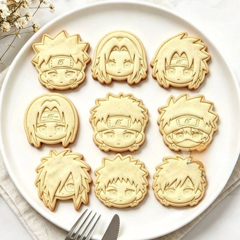 Naruto Anime Character Cookie Cutters & Biscuit Molds – DIY Baking Stamp Set