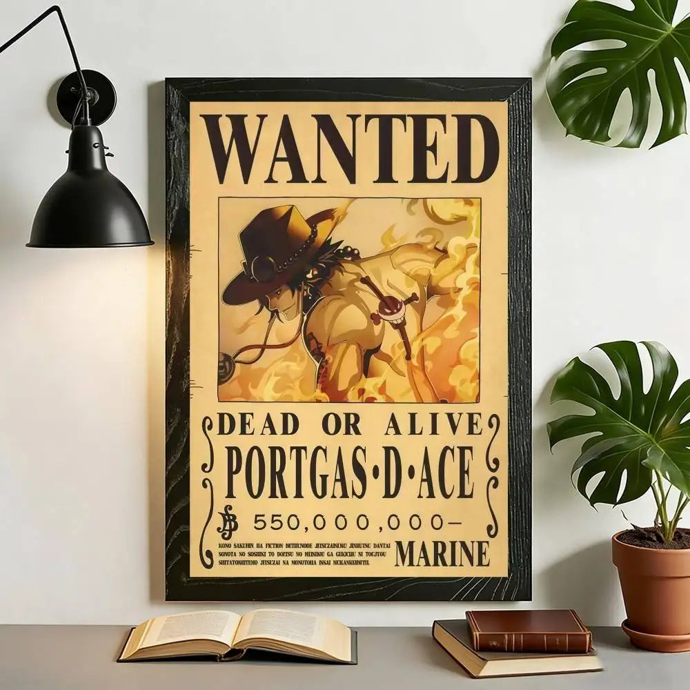 One Piece Anime Wanted Poster Canvas Wall Art – High-Definition Unframed Print