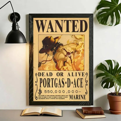 One Piece Anime Wanted Poster Canvas Wall Art – High-Definition Unframed Print