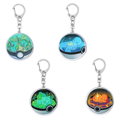 Kanto Starter Series keychains featuring Bulbasaur, Charmander, and Squirtle.
